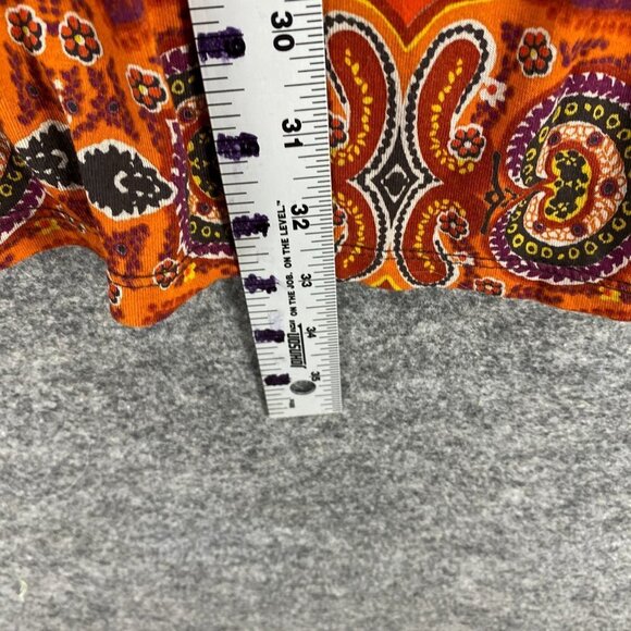Cha Cha Vente Sheath Dress Women L Black Orange Paisley 3/4 Sleeve Crew Sleeve - Picture 9 of 10